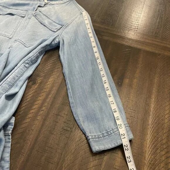 J. Crew Black Label Faded Blue Denim Chambray Shirt Dress Small - Picture 6 of 7